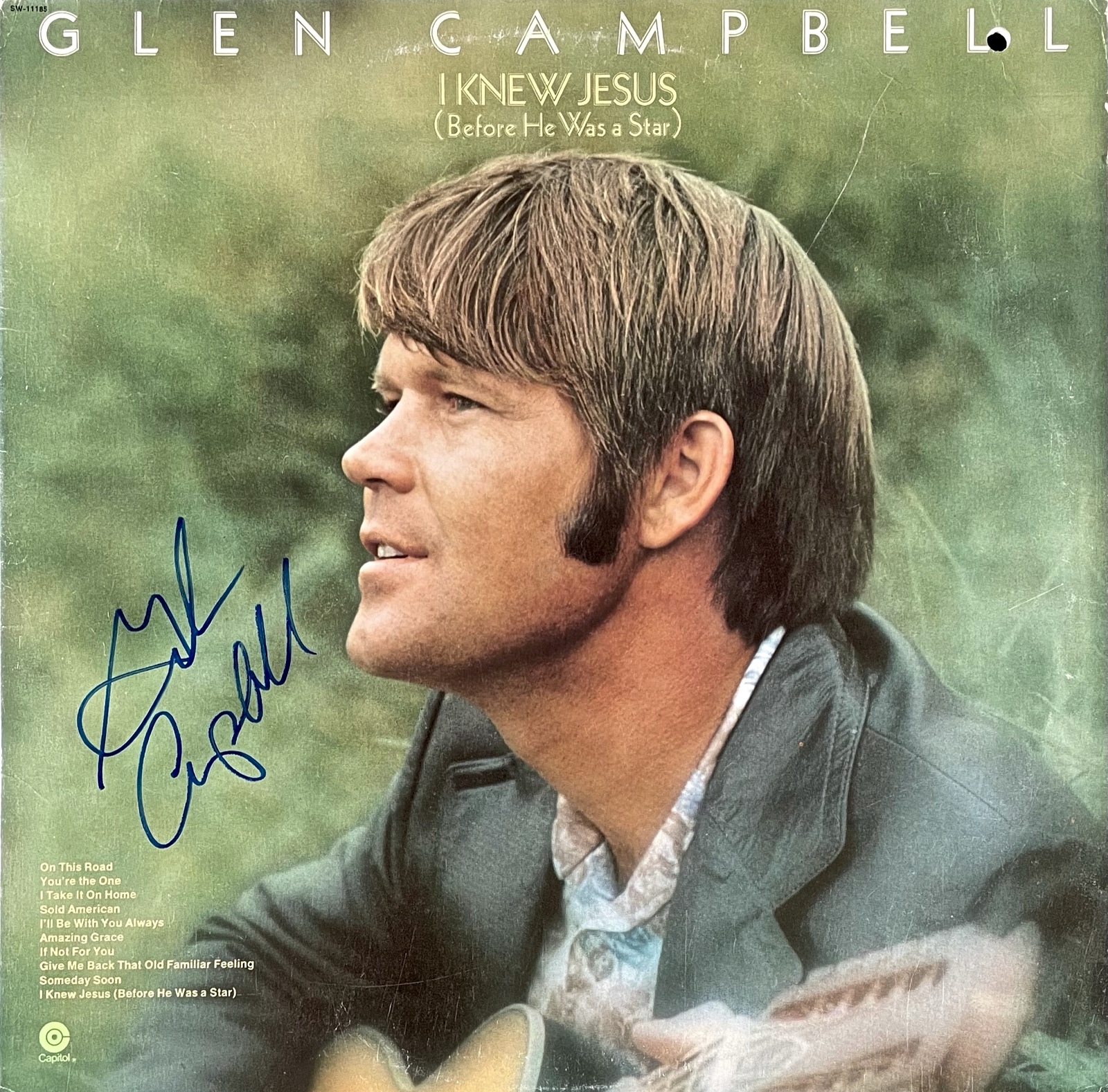 GLEN CAMPBELL Autograph SIGNED I KNEW JESUS Vinyl Record ALBUM COVER 1973 JSA - $225.00