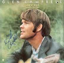 Glen Campbell Autograph Signed I Knew Jesus Vinyl Record Album Cover 1973 Jsa - $225.00