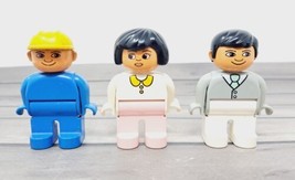 VTG Lego Duplo Figures Lot (3) Construction Worker Man Woman 1980s - £5.69 GBP