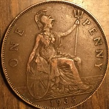 1935 Uk Gb Great Britain One Penny Coin - £1.82 GBP