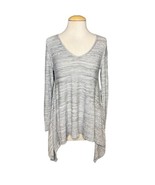 Cupio Gray Long Sleeve V-Neck Tunic Top Women’s Medium - $24.37 CAD