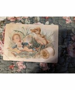 Trade Card J&amp;P Coats Best Six Cord Thread, Boy Scared of Duck - $20.12 CAD