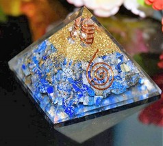 Natural Lapis Lazuli Orgone Pyramid Handmade Reiki Crystal Energy Generator Gift - £12.37 GBP