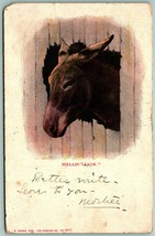 Hello Jack Donkey Head Through Wall Comic 1905 UDB Postcard G12 - £3.06 GBP