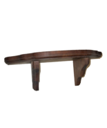 Wood Shelf Small Vintage 12 1/2" long Plate Slot Brown Shelves Plate Holder - $19.75