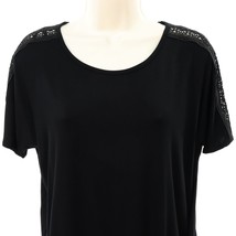 Ivanka Trump Women&#39;s Dolman Sleeve Shirt XS Black Lace Inset Draped Side... - £28.39 GBP