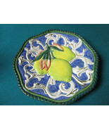 FITZ &amp; FLOYD CERAMIC MAJOLICA ROUND  PLATE LEMONS 9&quot; 10X 8&quot; [30H] - $63.35