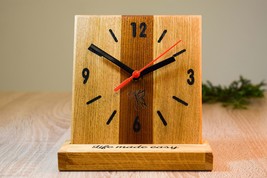 Table Clock handmade Free Shipping Solid wood Table side clock Wooden cl... - $69.00