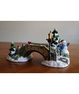 Christmas Village Stone Bridge Bricks Landscape Accessory Snowman Bird ~... - $14.24