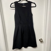 Madewell Black Ribbed Pleated Fit Flare Dress Womens Size 4/Small Casual - £9.35 GBP