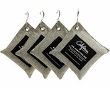 BAMBOO CHARCOAL AIR PURIFYING BAGS 4-200G &amp; 4-HOOKS SENSIBLE HOME SET DE... - $13.85