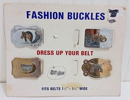 Fashion Buckles Retail Display Lot Dress Up Your Belt Western Horse Wagon Guns - £22.80 GBP