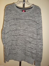 New Quiksilver Men&#39;s Sibert Crew Neck Sweater Multi-Color Grays Medium - $68.30