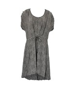 Anthropologie Black White Rope Belt High-Low 100% Silk Mini Dress M Pockets - $48.41 CAD