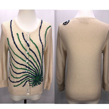 Anthropologie Field Flower Embroidered Cotton Light Cardigan Size M - $29.50