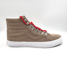VANS Sk8 Hi Hiker Suede Sneakers Brown w/ Red Laces (Men&#39;s Size 9.5, Wom... - £62.39 GBP