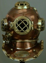 Copper Vintage Diving Helmet US Navy Mark V Deep Sea Marine Divers Scuba Helmet - £274.05 GBP