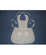 Handmade Girls White Bib Apron - Childs 100% Cotton, One Size, Solid, Wh... - $10.89