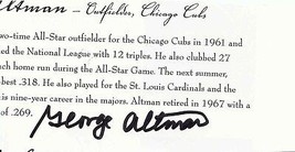 George Altman Signed Program Page Cubs - $19.79