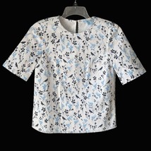 Draper James White Denim Floral Bird Print Magnolia Popover Shirt Top Si... - £9.81 GBP