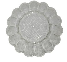 Indiana Glass Deviled Egg Plate Hobnail Thousand Eye Clear Platter Appetizer VTG - £11.83 GBP