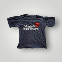 Paper Thin Single Stitch Navy Blue Virginia Is For Lovers Heart Shirt 1972 - £27.68 GBP