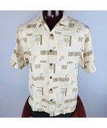 Joseph &amp; Feiss Beige Tones Palm Tree Themed Silk Short Sleeve Shirt - £15.12 GBP