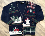Vtg Christmas Cardigan Sweater Nutcracker Plus 1X Holiday Party Snowman ... - $17.34
