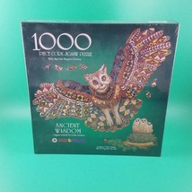 1000 Piece Bits &amp; Pieces Ancient Wisdom Cork Jigsaw Puzzle 20&quot; x 33&quot; - Owls - £19.39 GBP