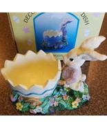 Vintage Bunny Rabbit ~ Wheelbarrow Egg ~ Trinket Dish ~ Resin Material ~... - $22.44