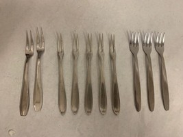 Group of 10 Vintage Cocktail Forks, Piazza, Supreme, Some Made in France - $24.74