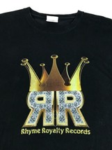 2XL Rhyme Royalty Records Black Mens T-Shirt 80's Made 2 Sided - £19.38 GBP