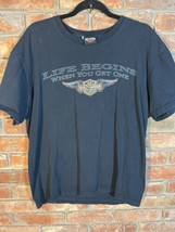 2009 Myrtle Beach Harley Davidson Large Black T-shirt Front And Back  Nice Fade - $17.30