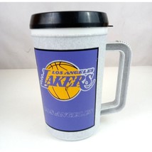 Vintage NBA Los Angeles Lakers 32oz Gray &amp; Purple Tumbler Travel Mug - £13.25 GBP