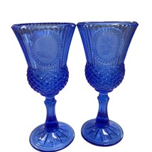 1976 Avon Fostoria George and Martha Washington Cameo Goblets Cobalt Blu... - £30.32 GBP