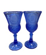 1976 Avon Fostoria George and Martha Washington Cameo Goblets Cobalt Blu... - $40.08