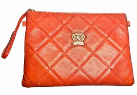 Pratesi Firenze Italy Quilted Leather Clutch/Crossbody/Shoulder Bag Red - £18.87 GBP