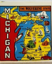 Michigan Wolverine State Vtg Authentic Travel Sticker Decal &amp; Envelope Impko B7 - £10.75 GBP