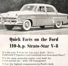 1952 Ford Strato Star V8 Car Advertisement Automobilia 110 Horsepower F1B - $19.99