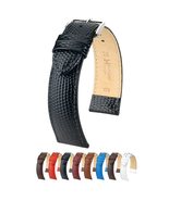 Hirsch Rainbow Leather Watch Strap - White - M - 18mm - Shiny Silver Buc... - $50.53 CAD+