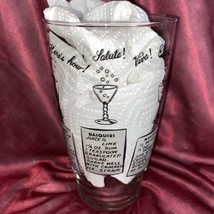 Vintage Glass Cocktail Shaker Cheers In Many Languages Old Drink Recipes No Lid - £16.43 GBP