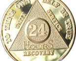 24 Hours AA Medallion 24k Gold Plated Chip with Serenity Prayer - $12.99
