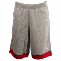 Jordan Mens Fleece Basketball Active Shorts Color:Grey/Red Size:X-Small - £67.63 GBP