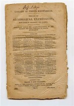 Theory of Algebraical Expressions London 1831 Library of Useful Knowledge  - £76.66 GBP