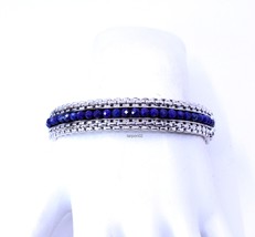 John HARDY JAI LAPIS 8.40ct Box Chain Sterling Silver Bangle Bracelet -Large NIB - £310.15 GBP