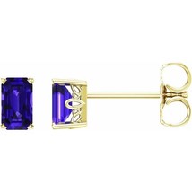 14k Yellow Gold Amethyst Scroll Set Stud Earrings - £199.65 GBP