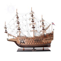 Old Modern Handicrafts Museum-Quality Wooden Model Ship HMS Sovereign of The Sea - £567.39 GBP