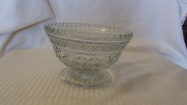 Vintage Hobnail Embossed Pattern Clear Glass Pedestal Candy Compote Bowl... - £39.50 GBP