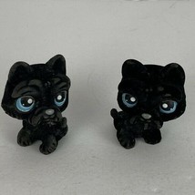 Littlest Pet Shop LPS Flocked Velvet Portable Pets Black Puppy Dogs Blue Eyes - £17.19 GBP