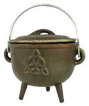 Triquetra Cast Iron Cauldron 4 1/2&quot; - £47.01 GBP